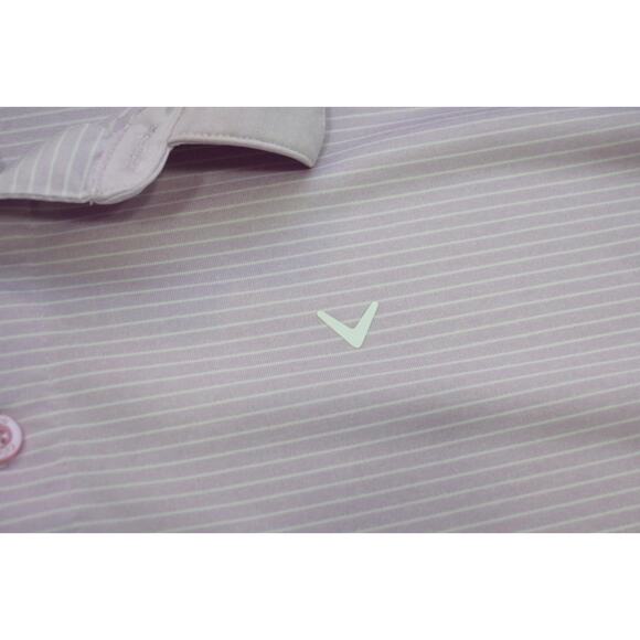 Callaway Golf Polo Opti Dri Striped Short Sleeve Athletic Shirt Mens Sz Large - Picture 6 of 8